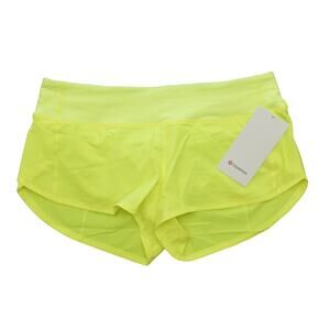 Lululemon Speed Up LR Low Rise Shorts 2.5” Lined HIYE Neon Yellow Size 8